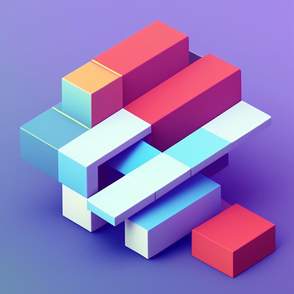 styled low poly image of blocks