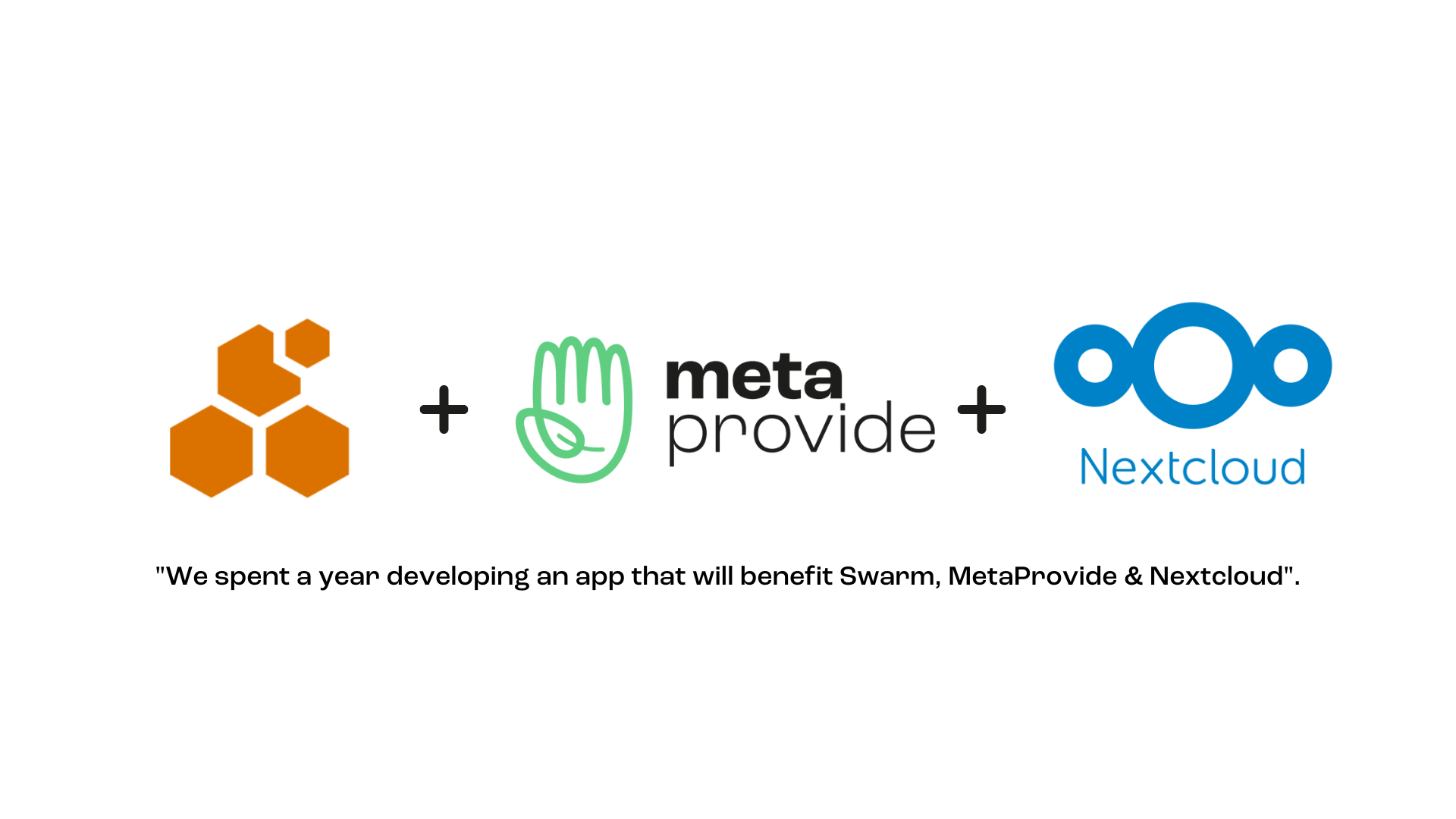 Swarm, MetaProvide and Nextcloud logotypes
